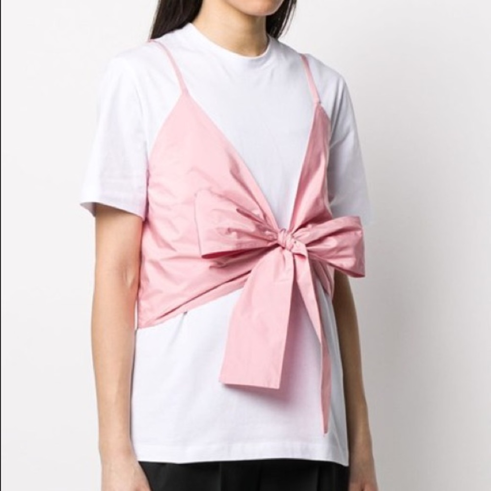 MSGM detachable bow t shirt NWOT